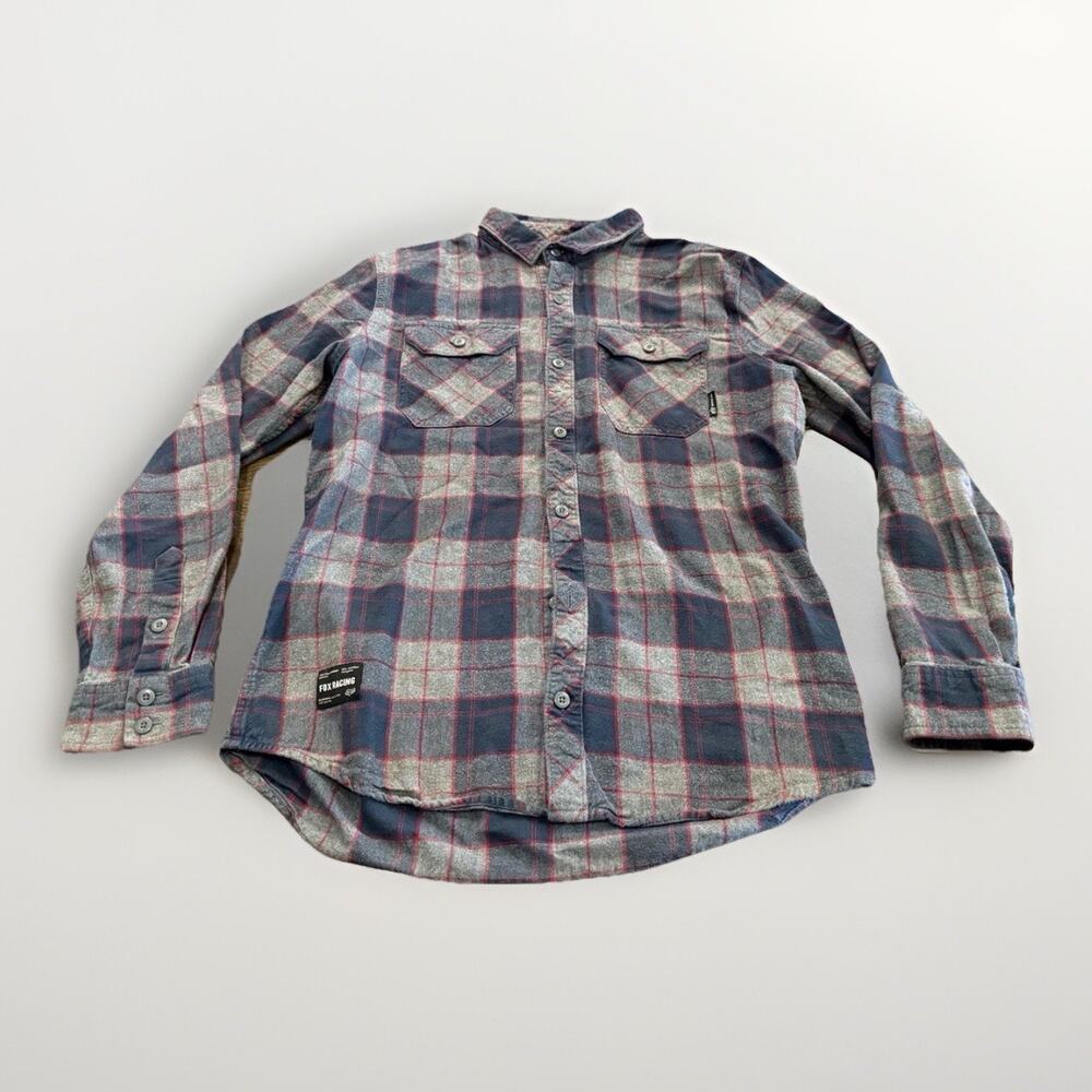 Fox Racing Mens Plaid Traildust 2.0 Long Sleeve Flannel Shirt Size M Medium